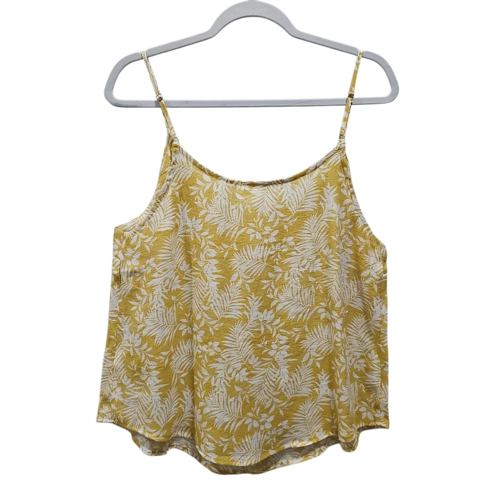 NWT ANTHROPOLOGIE MINE Tropical Yellow and White Floral Tank Top - Picture 2 of 4